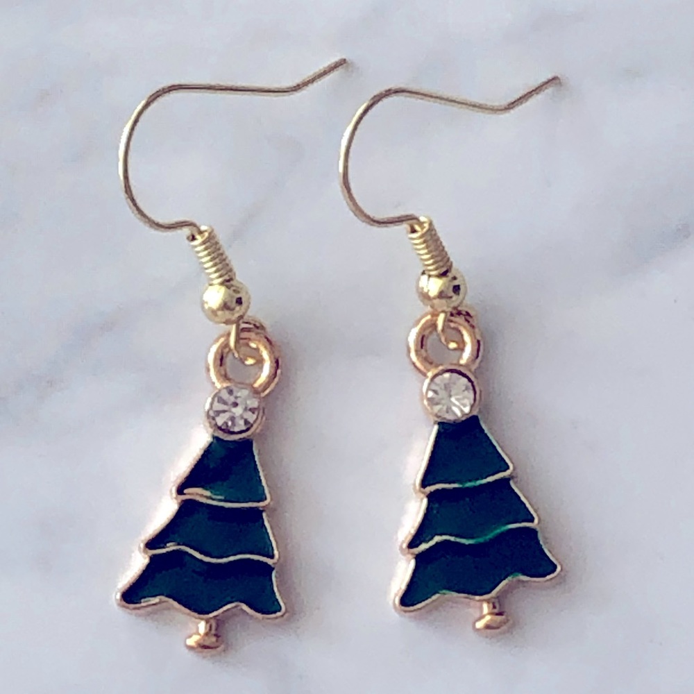 New Green Christmas Tree Cute Fun Hand Crafted Holiday Earrings